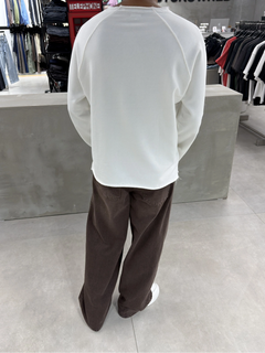White Cut-Neck Oversize Sweatshirt