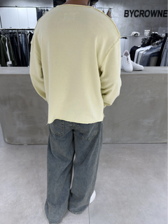 Yellow Barstorm Cut-Neck Oversize Sweatshirt