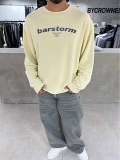 Yellow Barstorm Cut-Neck Oversize Sweatshirt