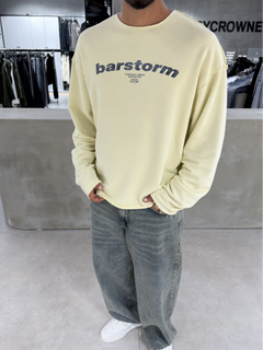 Yellow Barstorm Cut-Neck Oversize Sweatshirt
