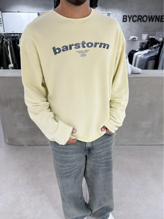Yellow Barstorm Cut-Neck Oversize Sweatshirt